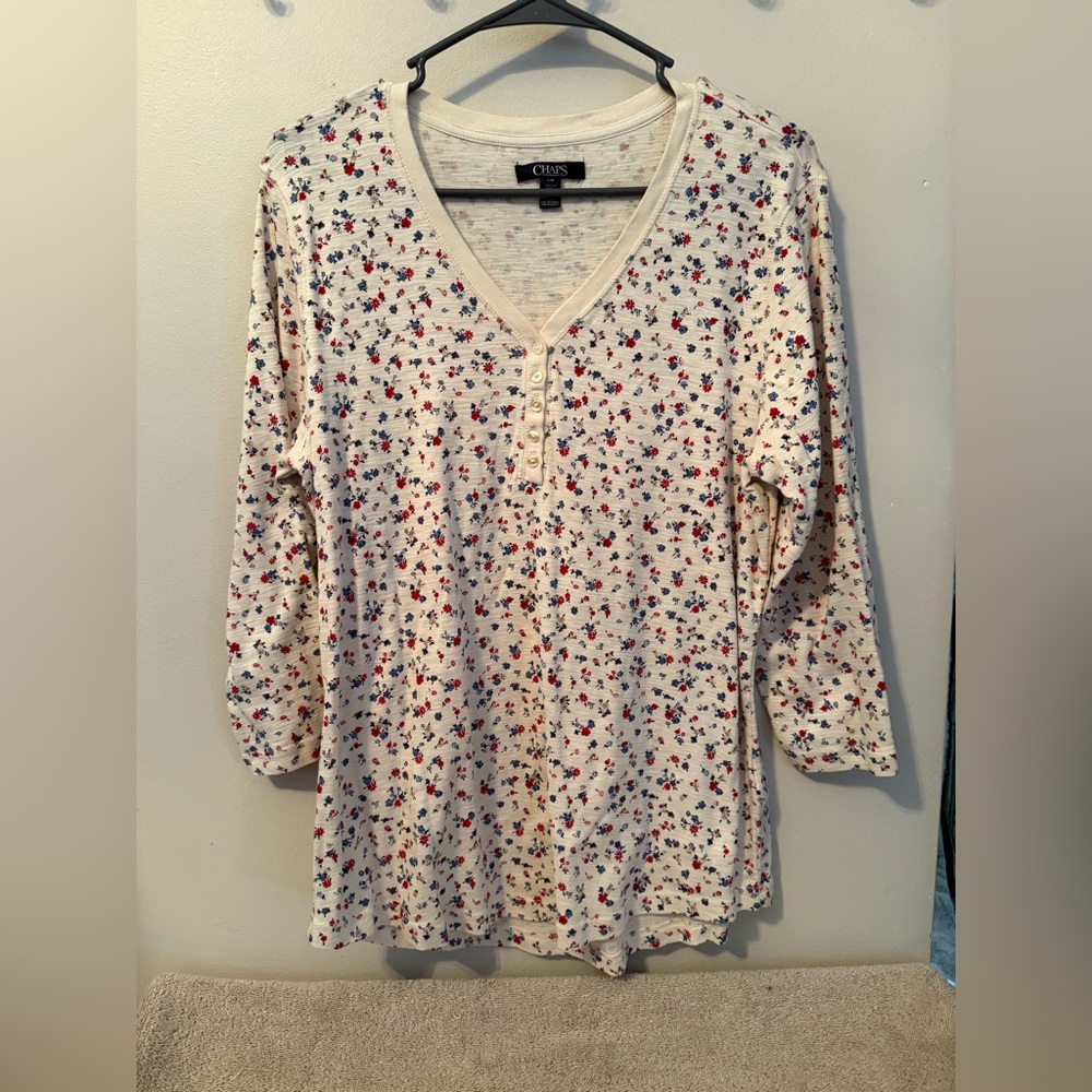 Chaps Floral Henley